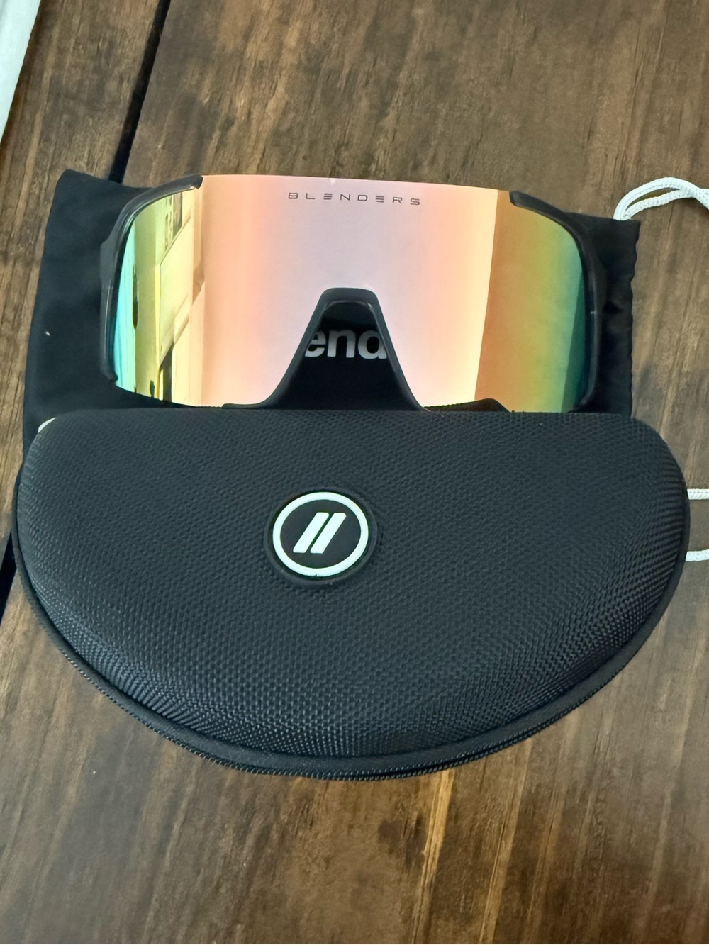 Blenders Mirrored Shield Sunglasses with Black Zip Case!
